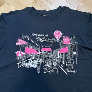 Vintage Buffalo New York Blues Fest T-shirt Mowhawk Place DEAD-STOCK